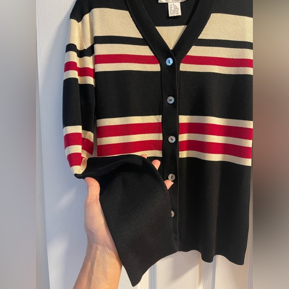 Gruppo Americano Striped Silk blend Cardigan in large - Picture 4 of 10